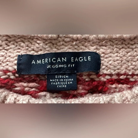 American Eagle Pink & Red Jegging Fit Knit Sweater - Picture 7 of 11